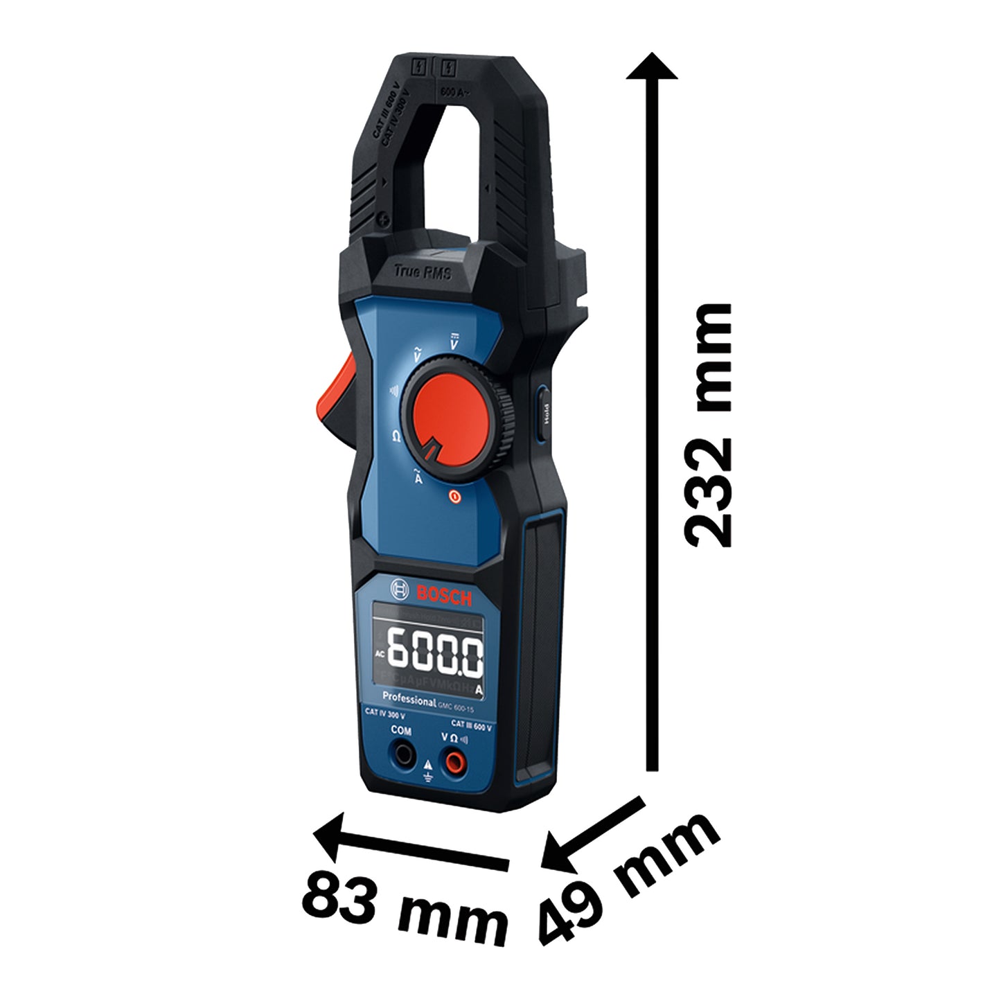 Alicates Amperímetros Bosch Gmc 600-15 + Bateria 3.7v 1.0ah