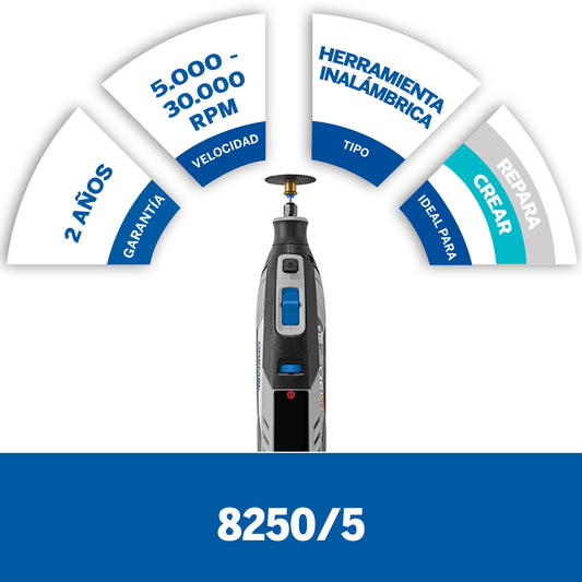 Dremel 8250 Mototool 36w + 5 Acc.+ Bateria + Estuche