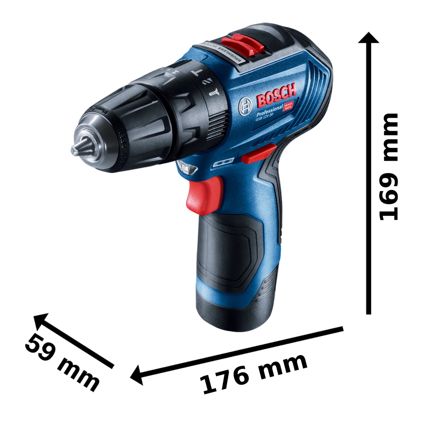 Bosch Rotomartillo de Batería GSB 12V-30 Inalámbrico 3/8" 12V (Baterias y Cargador)