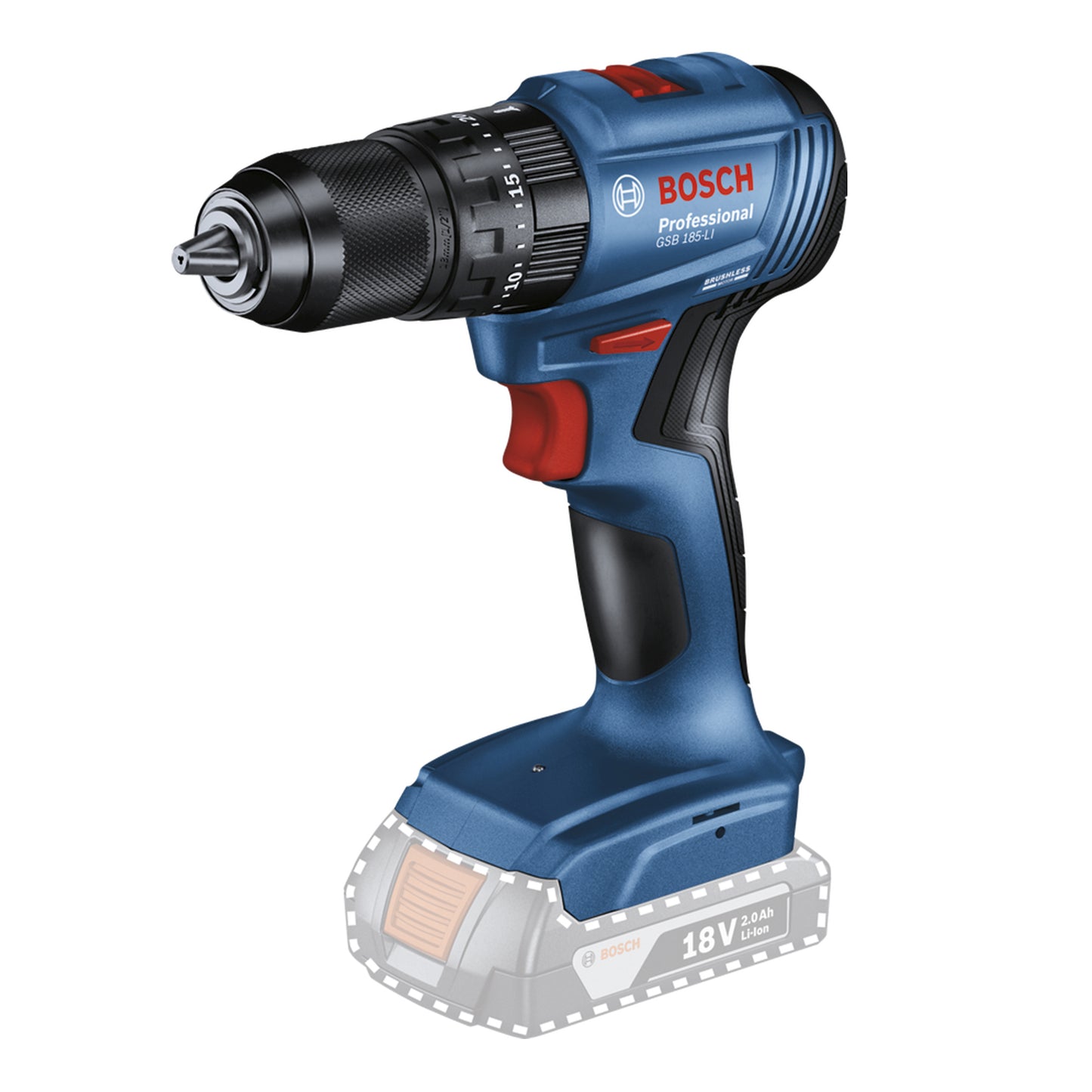 Rotomartillo Atornillador Brushless Bosch Gsb 185-li Sin Bat Color Azul/negro