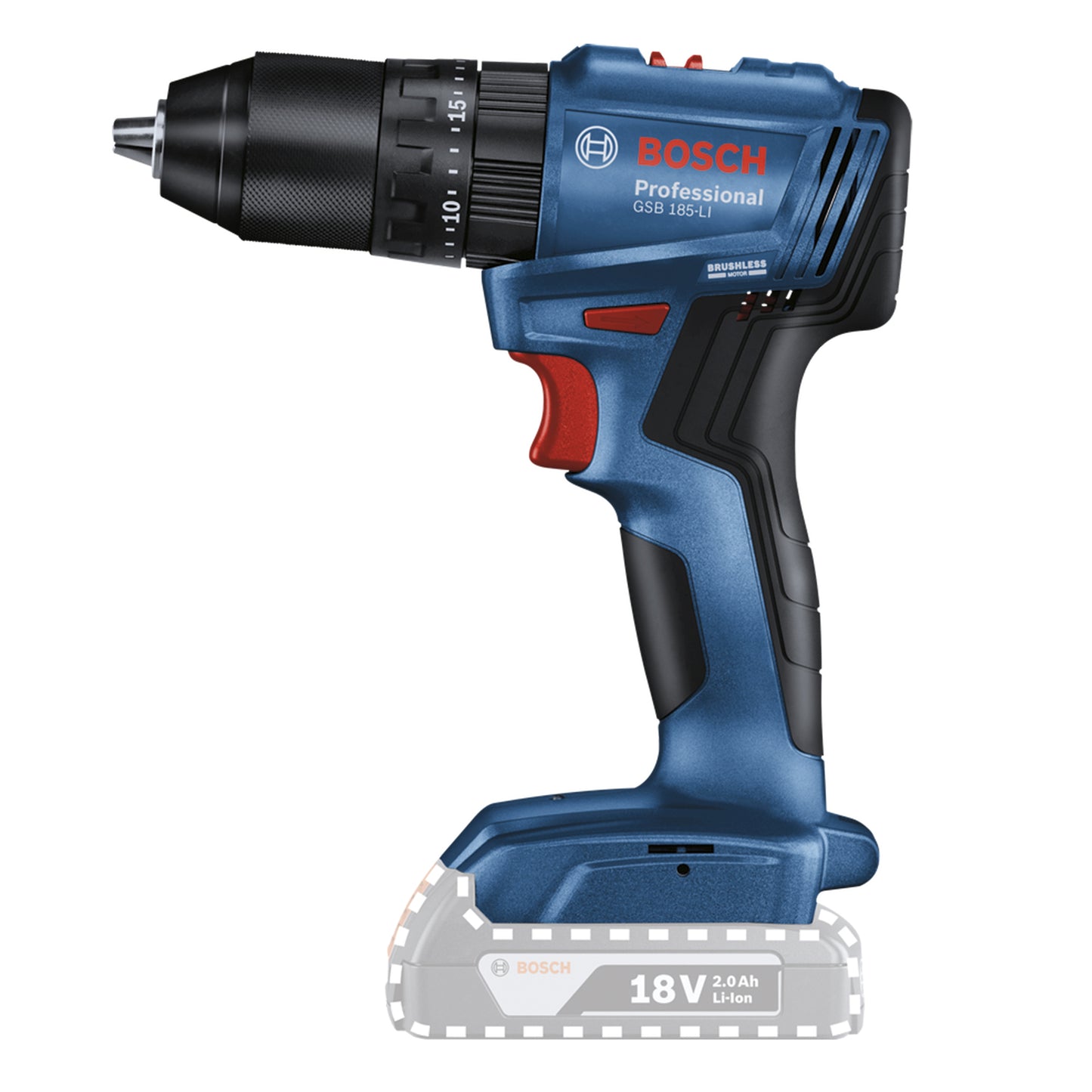 Rotomartillo Atornillador Brushless Bosch Gsb 185-li Sin Bat Color Azul/negro