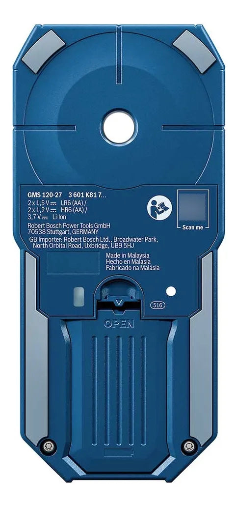 Detector Matriales Bosch Gms 120-27 Con Batería 3.7 V Color Azul