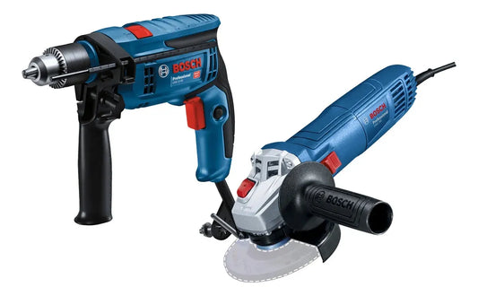 Rotomartillo Gsb 13 Re 750w 1/2 + Miniesmeril Gws700 4-1/2 Color Azul Frecuencia 60 Hz