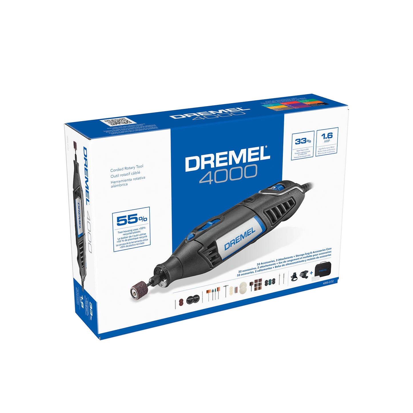 Mototool Dremel 4000 175 W + Aditamentos + Accesorios Frecuencia 60 Hz